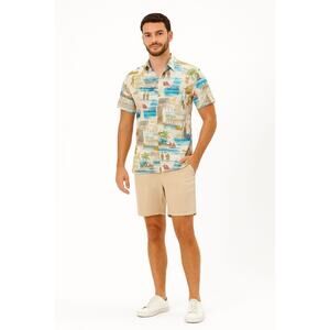 Batik Bay Men's Shirt Button Up Hawaiian Short Sleeve Lightweight Size L NWOT